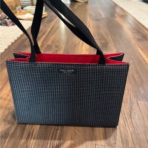 Kate Spade Black and Red Houndstooth Tote